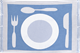 Table mat Plate Light-blue