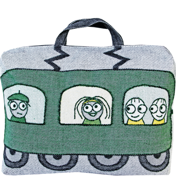 Tågkudde/väska Passagerare Gul Grön