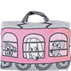 Taie d'oreiller/sac Train Chien Chat Rose