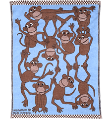 Baby Blanket Monkey Blue