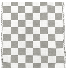 Fabric 45 cm Check Grey White
