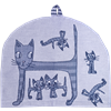 Teemütze Katze Blau