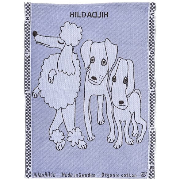 Handduk Hundar Blå