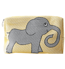Kulturbeutel 18cm Elefant Gelb