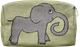 Kulturbeutel 18cm Elefant Grün