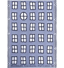 Handduk Fönster Blå