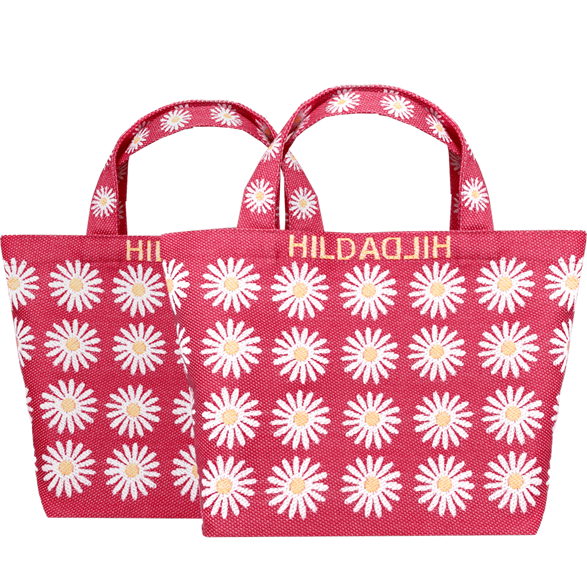 Tote XS  Lunch bag Daisy Dark Pink