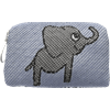 Kulturbeutel 8cm Elefant Blau