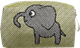 Kulturbeutel 8cm Elefant Grün